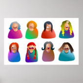 Vrouw Emoticons Poster (Voorkant)