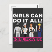 Vrouw empowerment Equality Strong Girl Power Briefkaart (Voorkant / Achterkant)