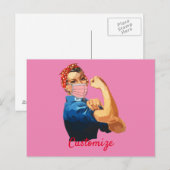 Vrouw Empowerment Masker Thunder_Cove Briefkaart (Voorkant / Achterkant)