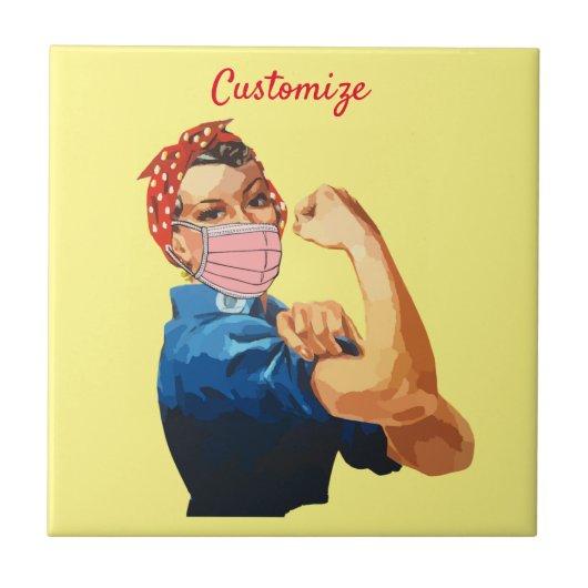 Vrouw Empowerment Masker Thunder_Cove  Tegeltje (Voorkant)