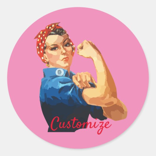 Vrouw Empowerment Thunder_Cove Ronde Sticker (Voorkant)