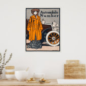 Vrouw en auto poster (Keuken)