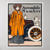 Vrouw en auto poster (Voorkant)
