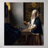 Vrouw en balans - Johannes Vermeer Fine Art Poster (Voorkant)