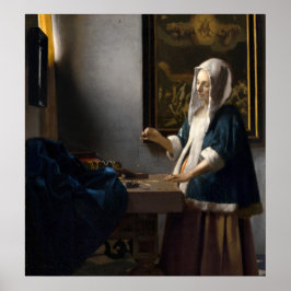 Vrouw en balans - Johannes Vermeer Fine Art Poster