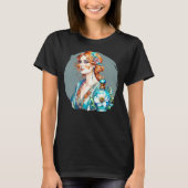  vrouw en Blauwgroen parfumfles T-shirt (Voorkant)