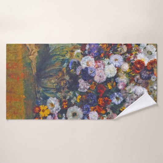 Vrouw en bloem, Edgar Degas Badhanddoek (Badhanddoek)