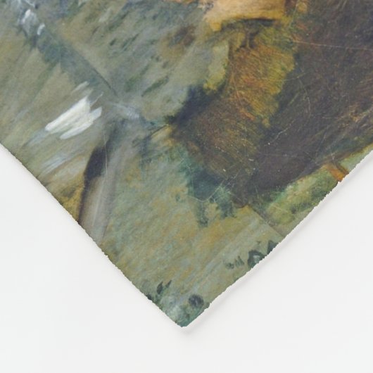 Vrouw en bloem, Edgar Degas Fleece Deken (Hoek)
