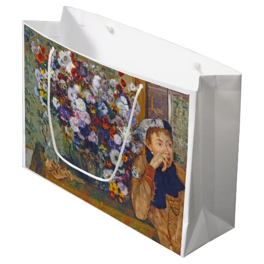 Vrouw en bloem, Edgar Degas Groot Cadeauzakje (Voorkant Gekanteld)