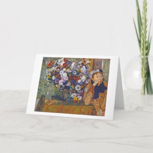 Vrouw en bloem, Edgar Degas Kaart (Voorkant)