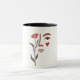 Vrouw en Bloem Mok