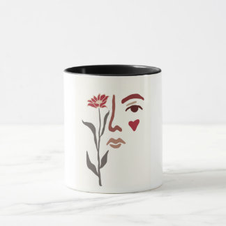 Vrouw en Bloem Mok