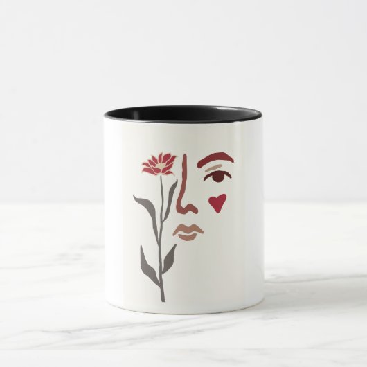 Vrouw en Bloem Mok (Midden)