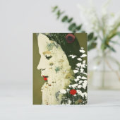 Vrouw en Bloemen Collage Briefkaart (Staand voorkant)