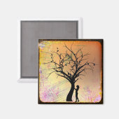 Vrouw en Boom Silhouette Megnat Magneet (Voorkant / Achterkant)