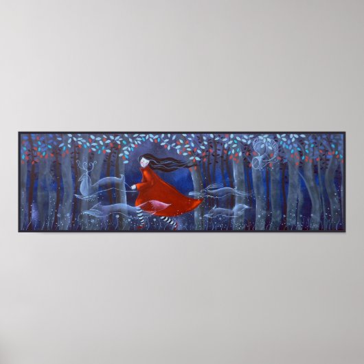 Vrouw- en bosdierenbrokken. poster (Voorkant)