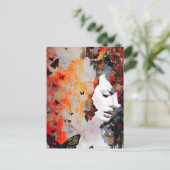 Vrouw en Butterflies Messy Painting Briefkaart (Staand voorkant)