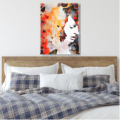 Vrouw en Butterflies Messy Painting Canvas Afdruk (Insitu (Slaapkamer))