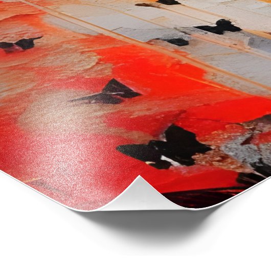 Vrouw en Butterflies Messy Painting Foto Afdruk (Hoek)