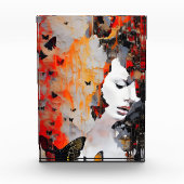 Vrouw en Butterflies Messy Painting Fotoblokken (Voorkant)