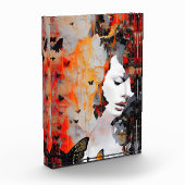 Vrouw en Butterflies Messy Painting Fotoblokken (Links)