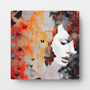 Vrouw en Butterflies Messy Painting Fotoplaat