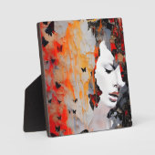 Vrouw en Butterflies Messy Painting Fotoplaat (Voorkant)