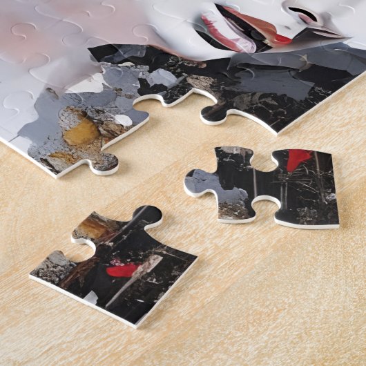 Vrouw en Butterflies Messy Painting Legpuzzel (Zijkant)