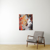 Vrouw en Butterflies Messy Painting Wandkleed (In situ)