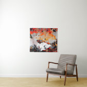 Vrouw en Butterflies Messy Painting Wandkleed (In Situ (horizontaal))