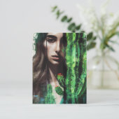 Vrouw en Cactus schilderij Briefkaart (Staand voorkant)
