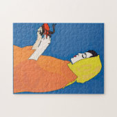 Vrouw en Crawfish Jigzaag Puzzle Legpuzzel (Horizontaal)
