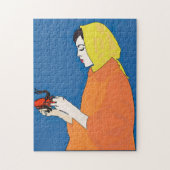 Vrouw en Crawfish Jigzaag Puzzle Legpuzzel (Verticaal)