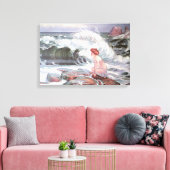 Vrouw en de Golf bij het strand (Frantisek Kupka) Canvas Afdruk (Insitu (Woonkamer))