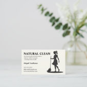 Vrouw en dweil Schoonmaak Janitorial House Schoonm Visitekaartje (Staand voorkant)