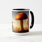 Vrouw en een enorme paddenstoel mok (Voorkant rechts)