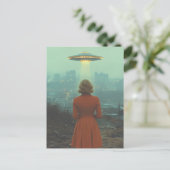 Vrouw en een UFO Briefkaart (Staand voorkant)