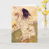 - Vrouw en een vogel, Kaart (Gele Bloem)