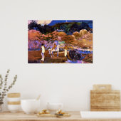 Vrouw en een wit paard door Gauguin Poster (Keuken)