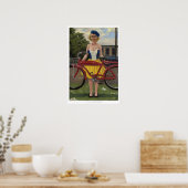 Vrouw en fiets (na De Kooning) Poster (Keuken)
