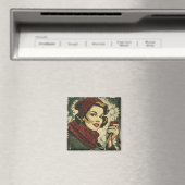 Vrouw en garen  magneet (Insitu (Vaatwasser))