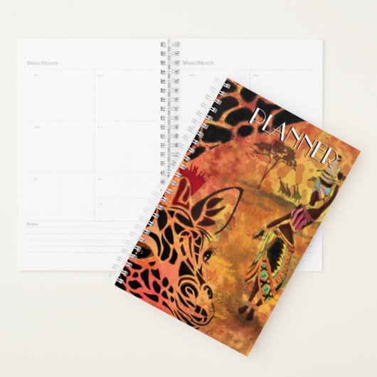 Vrouw en Giraffe Afrika Planner (Display)