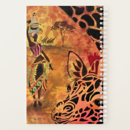 Vrouw en Giraffe Afrika Planner (Achterkant)