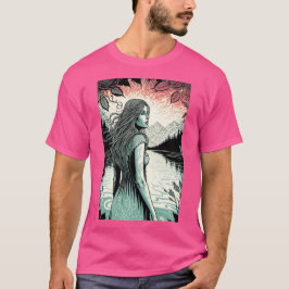 Vrouw en het psychedelische meer-shirt t-shirt