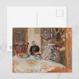 Vrouw en hond aan tafel | Paul Bonnard | Briefkaart