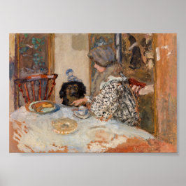 Vrouw en hond aan tafel | Paul Bonnard | Poster