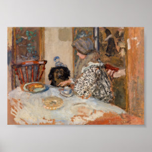 Vrouw en hond aan tafel Paul Bonnard Poster