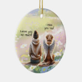Vrouw en Hond Herdenking Keramisch Ornament (Rechts)
