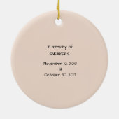 Vrouw en Hond Herdenking Keramisch Ornament (Achterkant)