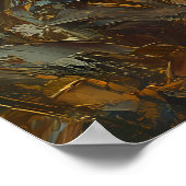 Vrouw en Hond met Zonnebloemen - Olieverfschilderi Poster (Hoek)